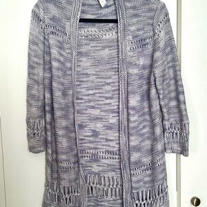 Chicos unique knit blue cardigan